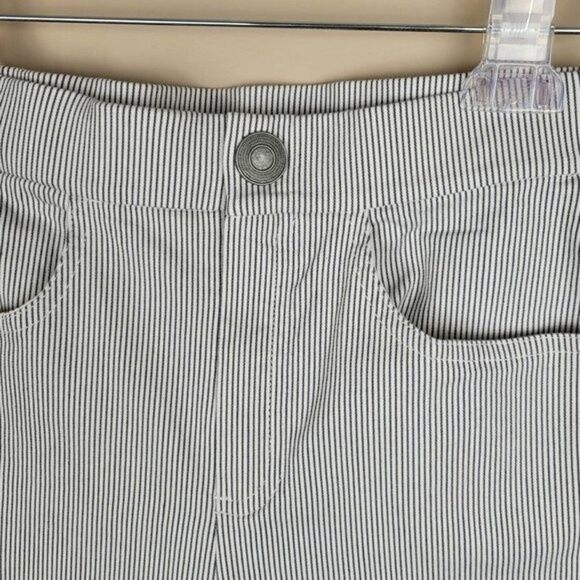 Free People Florence Crop Flare Pants Railroad Stripe White Size XS - Picture 9 of 12